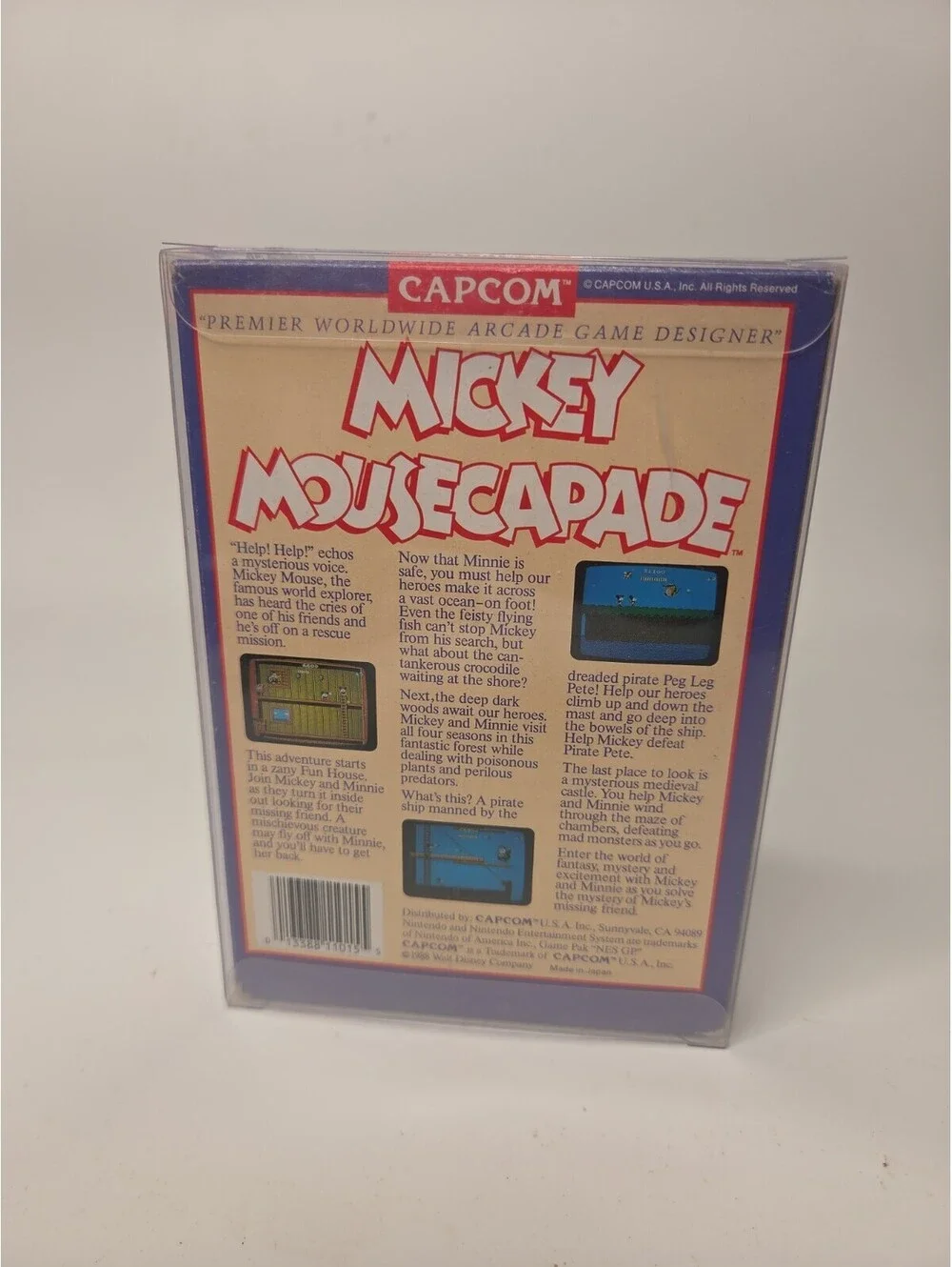 Nintendo NES Mickey Mousecapade Complete in Box Plastic Protector